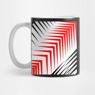 Red and white abstract Mug